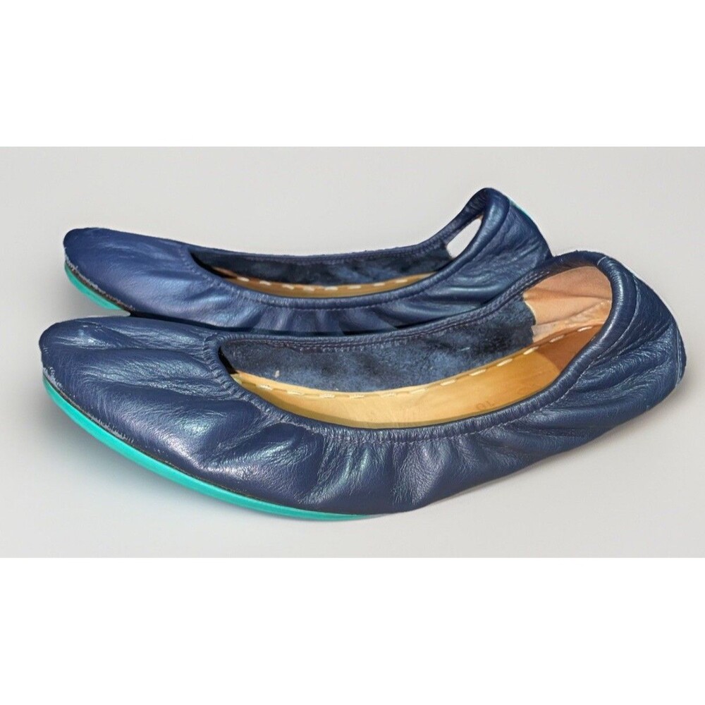 Tieks by Gavrieli Ballet Flats Women’s Size 10 Navy Blue Leather Shoes Foldable
